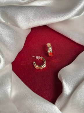 Elegant Gold-Tone Geometric Hoop Earrings for Women