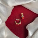 Elegant Gold-Tone Geometric Hoop Earrings for Women